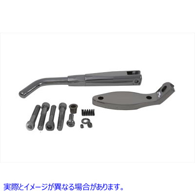 27-0145 調整可能なキックスタンド クローム、隠しスプリング付き 取寄せ Vツイン Adjustable Kickstand Chrome with Hidden Spr