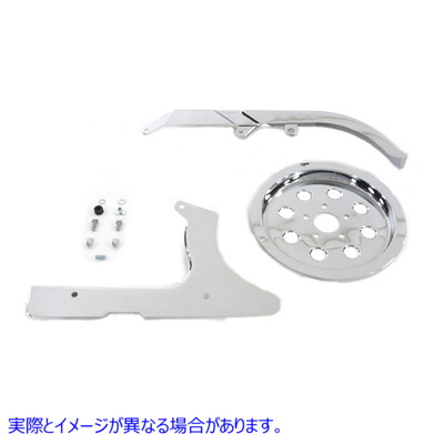 27-0158 クロームベルトガードキット 取寄せ Vツイン Chrome Belt Guard Kit (検索用／