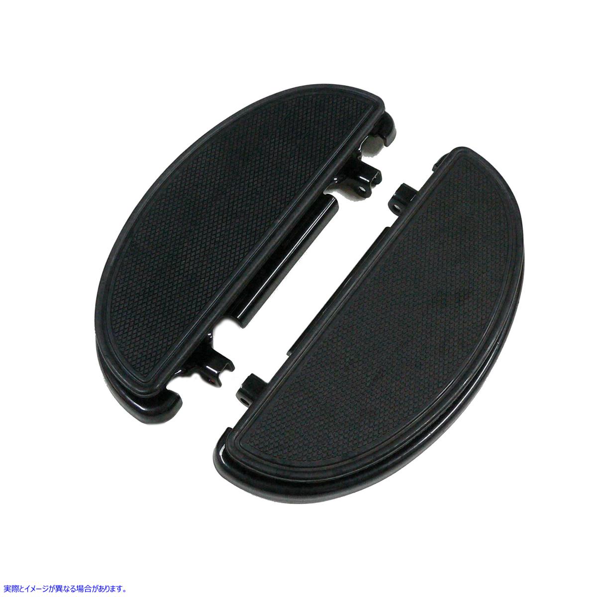 27-0162 ブラック ドライバー ハーフムーン フットボード セット 取寄せ Vツイン Black Driver Half Moon Footboard Set (検索用