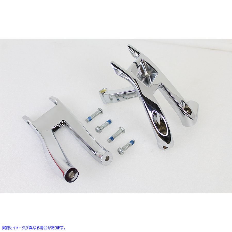27-0182 OE クローム ドライバー フットボード マウント キット 取寄せ Vツイン OE Chrome Driver Footboard Mount Kit (検索用