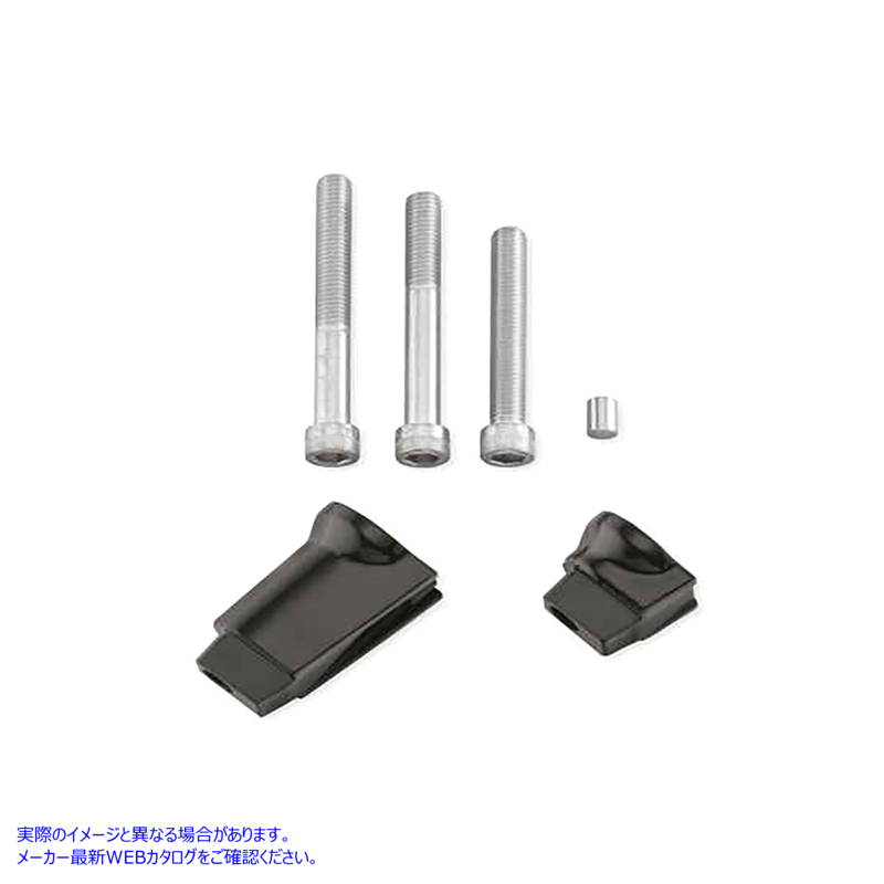 27-0190 助手席フットボードアダプターセット ブラック 取寄せ Vツイン Passenger Footboard Adapter Set Black (検索用／505011