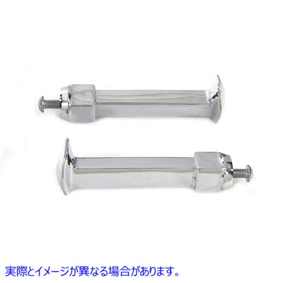 27-0310 クローム鉄道スタイルフットペグセット 取寄せ Vツイン Chrome Railroad Style Footpeg Set (検索用／