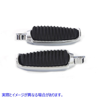 27-0325 ラバーインレイ付きクロームフットペグセット 取寄せ Vツイン Chrome Footpeg Set with Rubber Inlay (検索用／