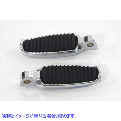 27-0327 ラバーインレイ付きクロームフットペグセット 取寄せ Vツイン Chrome Footpeg Set with Rubber Inlay (検索用／