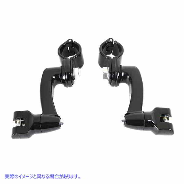 27-0360 ハイウェイバー フットペグ マウント セット ブラック 取寄せ Vツイン Highway Bar Footpeg Mount Set Black (検索用／