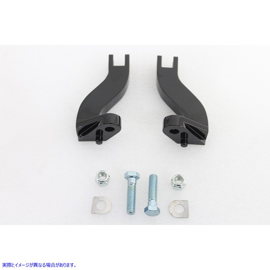 27-0361 フットペグマウントブラケットセット パッセンジャーブラック 取寄せ Vツイン Footpeg Mount Bracket Set Passenger Bla