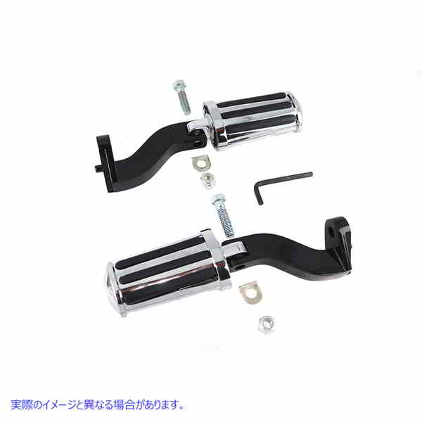 27-0362 レールスタイル調整可能なフットペグキット ブラック 取寄せ Vツイン Rail Style Adjustable Footpeg Kit Black (検索用