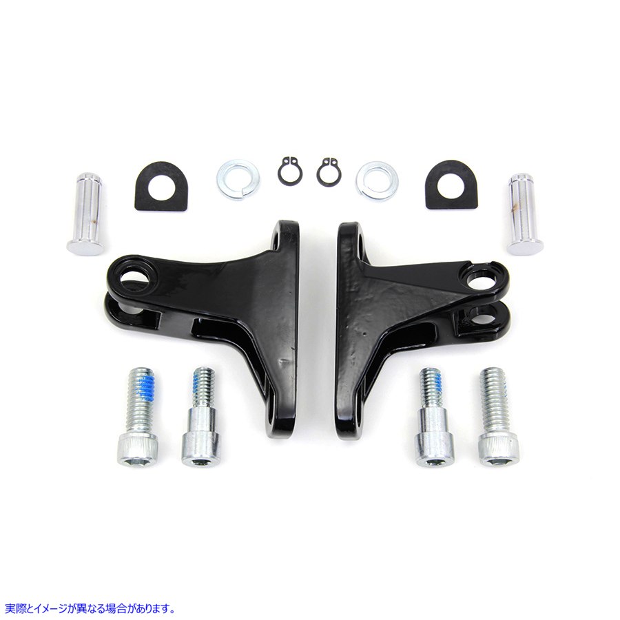 27-0441 ブラックの後部乗客用ミニフットボードマウントキット 取寄せ Vツイン Black Rear Passenger Mini Footboard Mount Kit