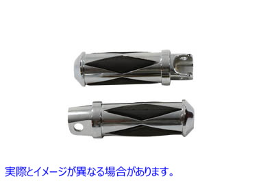 27-0554 クロームダイヤモンドスタイルステップセット 取寄せ Vツイン Chrome Diamond Style Footpeg Set (検索用／