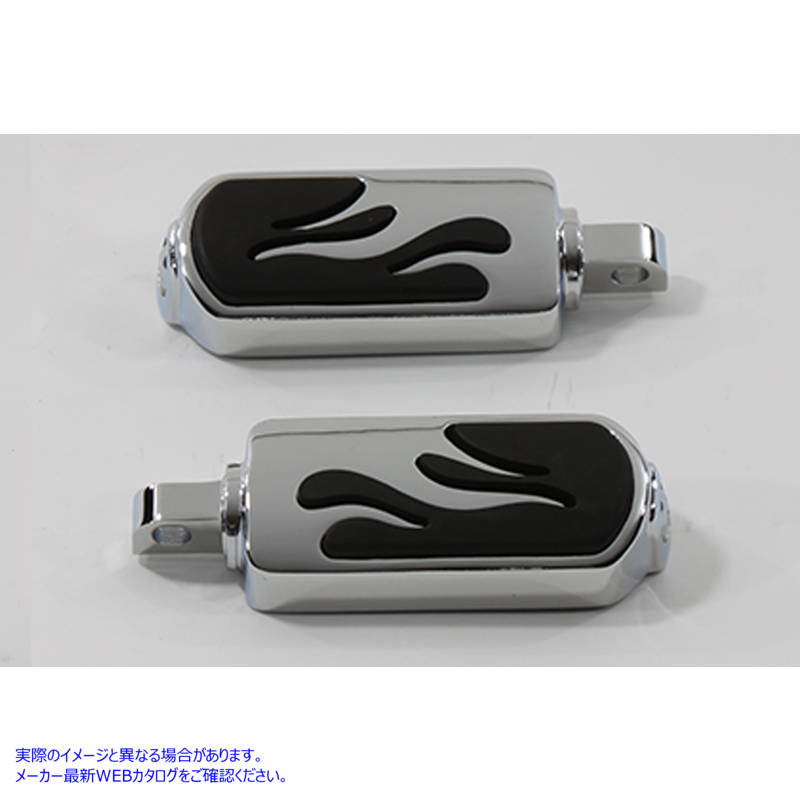27-0558 クロームフレームスタイルステップセット 取寄せ Vツイン Chrome Flame Style Footpeg Set (検索用／50312-03