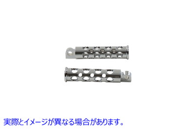 27-0585 クロームホールショットスタイルステップセット 取寄せ Vツイン Chrome Hole Shot Style Footpeg Set (検索用／