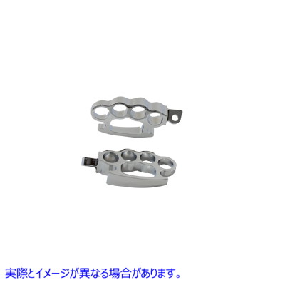27-0621 クロームナックルステップセット 取寄せ Vツイン Chrome Knuckle Footpeg Set (検索用／