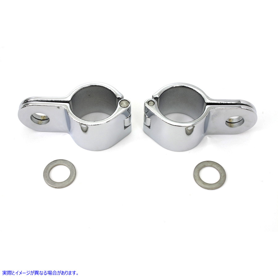 27-0666 クローム 1-1/4 インチ フットペグ マウント クランプ セット 取寄せ Vツイン Chrome 1-1/4 inch Footpeg Mount Clamp S