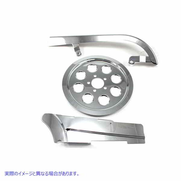 27-0681 クロームベルトガードキット 取寄せ Vツイン Chrome Belt Guard Kit (検索用／
