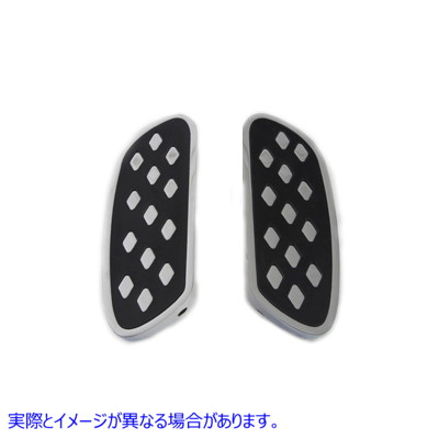 27-0703 ダイヤモンドデザインのパッセンジャーフットボードセット 取寄せ Vツイン Passenger Footboard Set with Diamond Desig