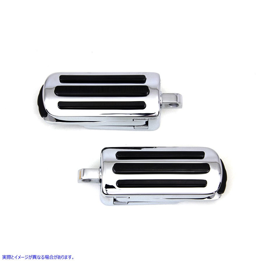 27-0765 ヒールレスト付きクロームフットペグセット 取寄せ Vツイン Chrome Footpeg Set with Heel Rest (検索用／50178-09