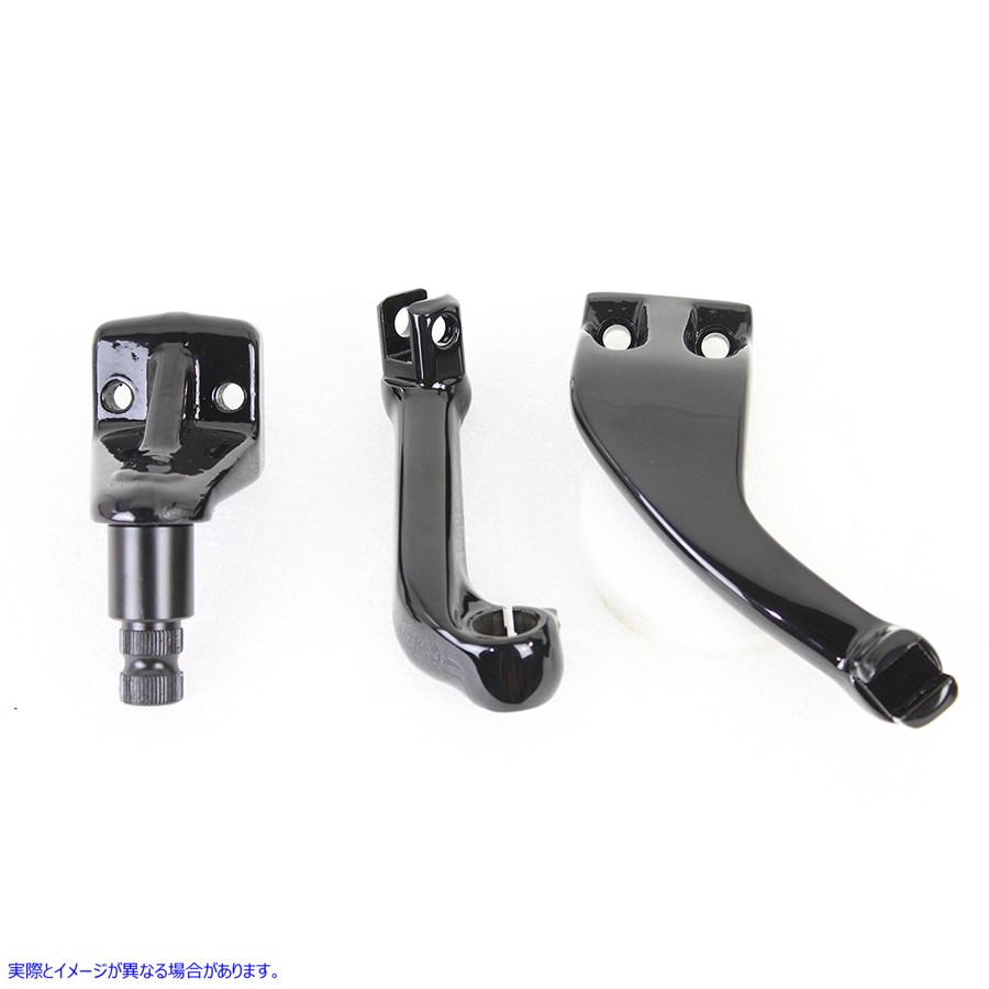 27-0767 ブラック ドライバー レプリカ フットペグ マウント セット 取寄せ Vツイン Black Driver Replica Footpeg Mount Set (