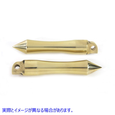 27-0775 ソリッドブラス製パイレーツスパイクフットペグセット 取寄せ Vツイン Solid Brass Pirate Spike Footpeg Set (検索用／