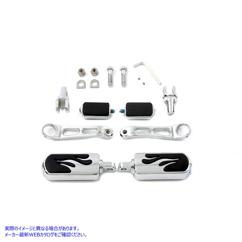27-0797 フレームスタイルのヒールレストとフットペグキット 取寄せ Vツイン Flame Style Heel Rest and Footpeg Kit (検索用／