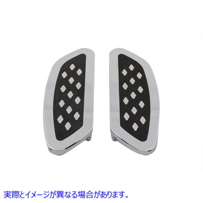 27-0809 ドライバー フットボード セット クローム ダイヤモンド デザイン 取寄せ Vツイン Driver Footboard Set Chrome with Di
