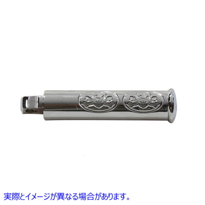 27-0821 クロームスカルスタイルステップセット 取寄せ Vツイン Chrome Skull Style Footpeg Set (検索用／