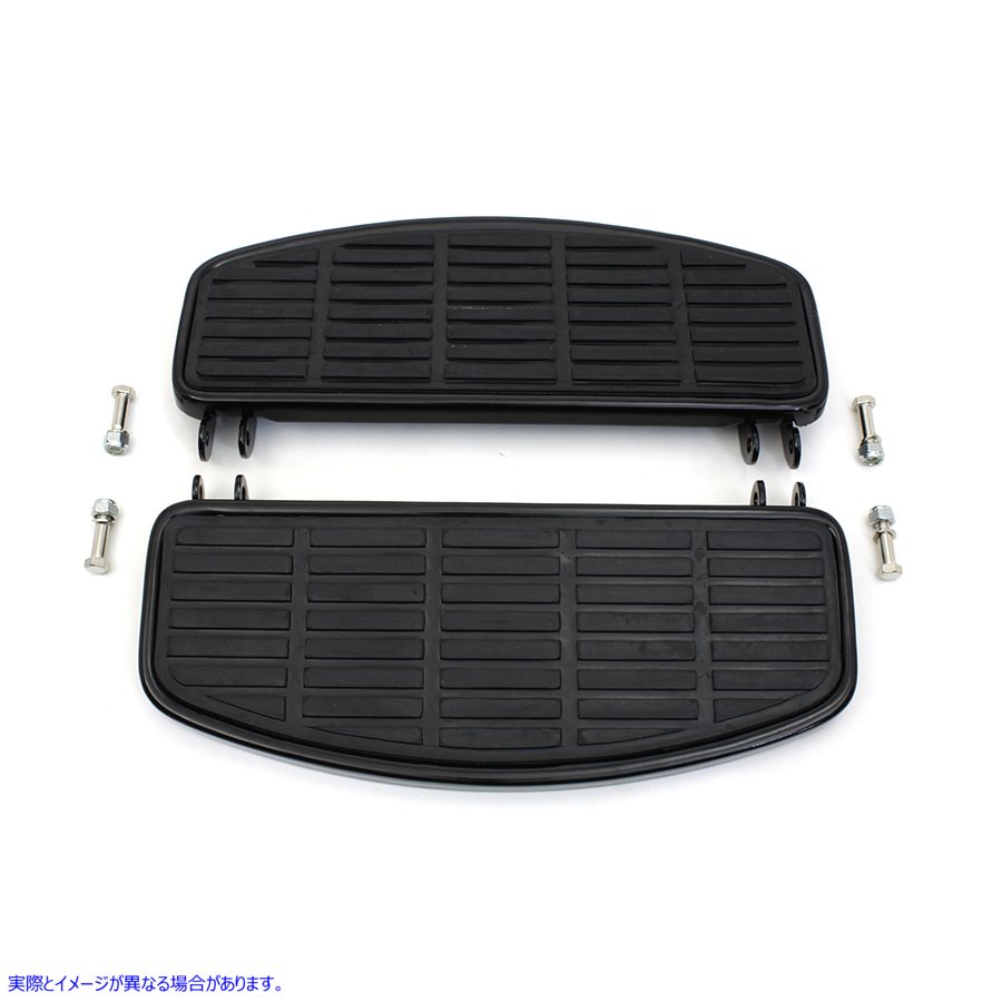27-0826 ドライバー ブラック「D」シェイプ フットボード セット 取寄せ Vツイン 'D' Driver Footboard Set Gloss Black (検索用