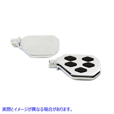 27-0882 ダイヤモンドデザインのクロームミニペグボードセット 取寄せ Vツイン Chrome Mini Footboard Set with Diamond Design