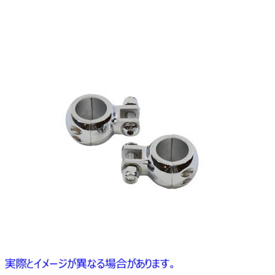 27-0892 クロームフットペグマウントクランプセット 取寄せ Vツイン Chrome Footpeg Mount Clamp Set (検索用／