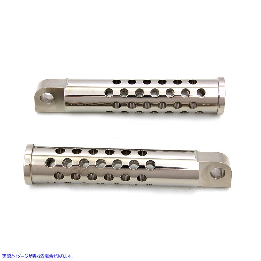27-0899 ビレットシュータースタイルフットペグセット ニッケルメッキ 取寄せ Vツイン Billet Shooter Style Footpeg Set Nickel