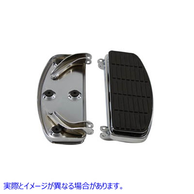 27-0903 ドライバークローム「D」シェイプフットボードセット 取寄せ Vツイン 'D' Driver Footboard Set Chrome (検索用／50603-