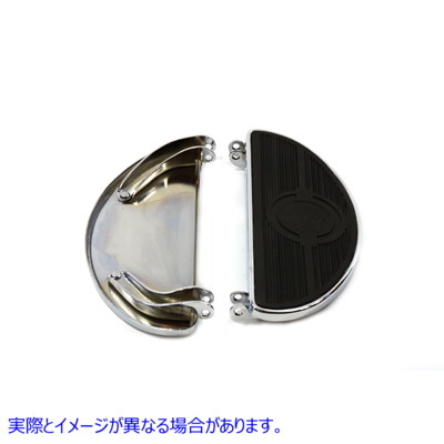 27-0908 ドライバー用クロームフットボードセット（半月型） 取寄せ Vツイン Half Moon Footboard Set Chrome (検索用／50603-40