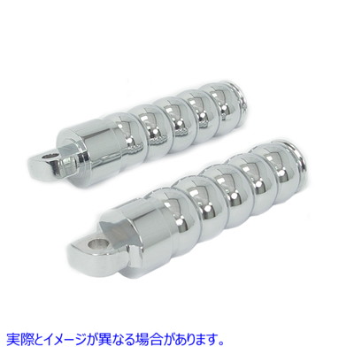 27-0970 クローム砂時計スタイルステップセット 取寄せ Vツイン Chrome Hourglass Style Footpeg Set (検索用／
