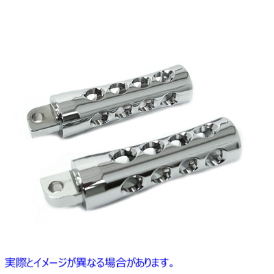 27-0972 クロームコンケーブスタイルステップセット 取寄せ Vツイン Chrome Concave Style Footpeg Set (検索用／
