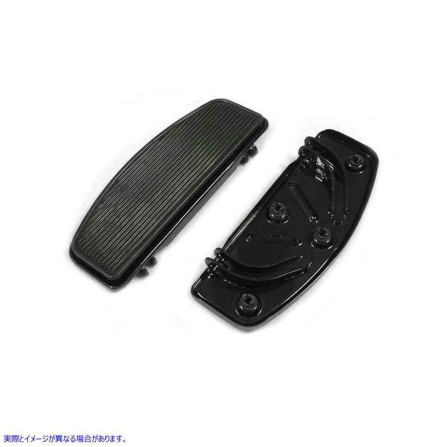 27-1000 ドライバー フットボード セット ブラック D シェイプ 取寄せ Vツイン Driver Footboard Set Black 'D' Shape (検索用／