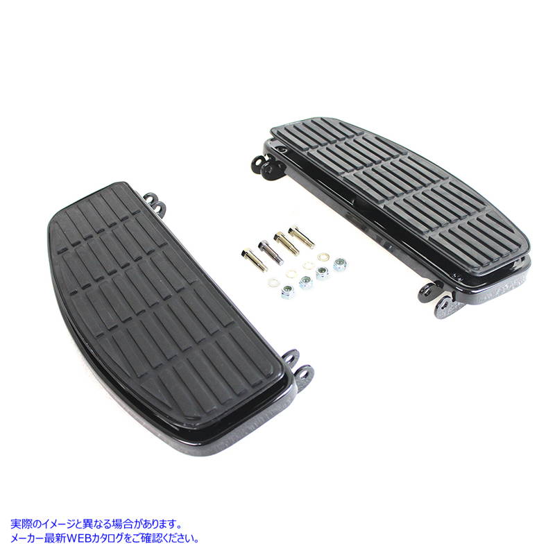 27-1023 ドライバー ブラック「D」シェイプ フットボード セット 取寄せ Vツイン Driver Black 'D' Shape Footboard Set (検索用