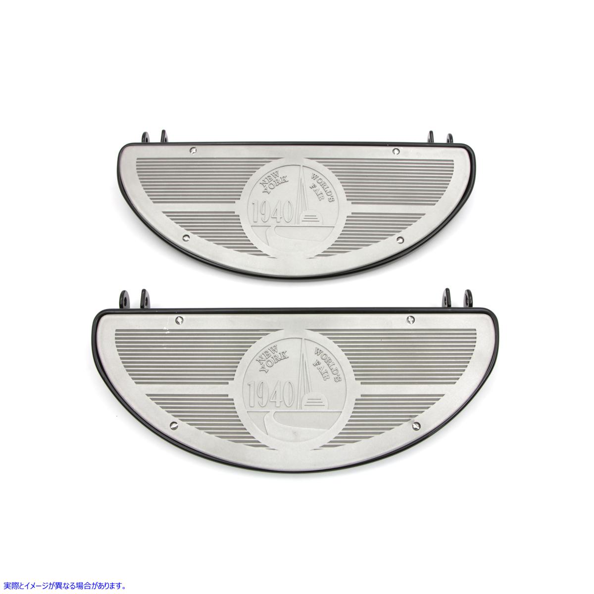 27-1045 ブラック ドライバー ハーフムーン フットボード キット 取寄せ Vツイン Half Moon Footboard Set Black (検索用／