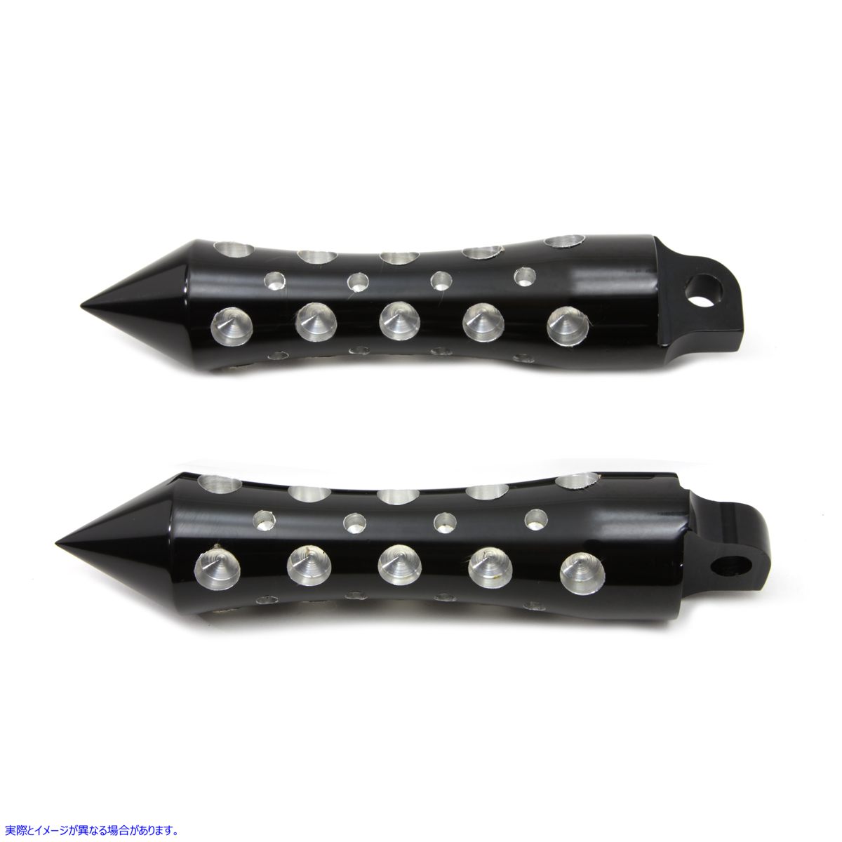 27-1064 ブラック Agostinni スパイク スタイル フットペグ セット 取寄せ Vツイン Black Agostinni Spike Style Footpeg Set (