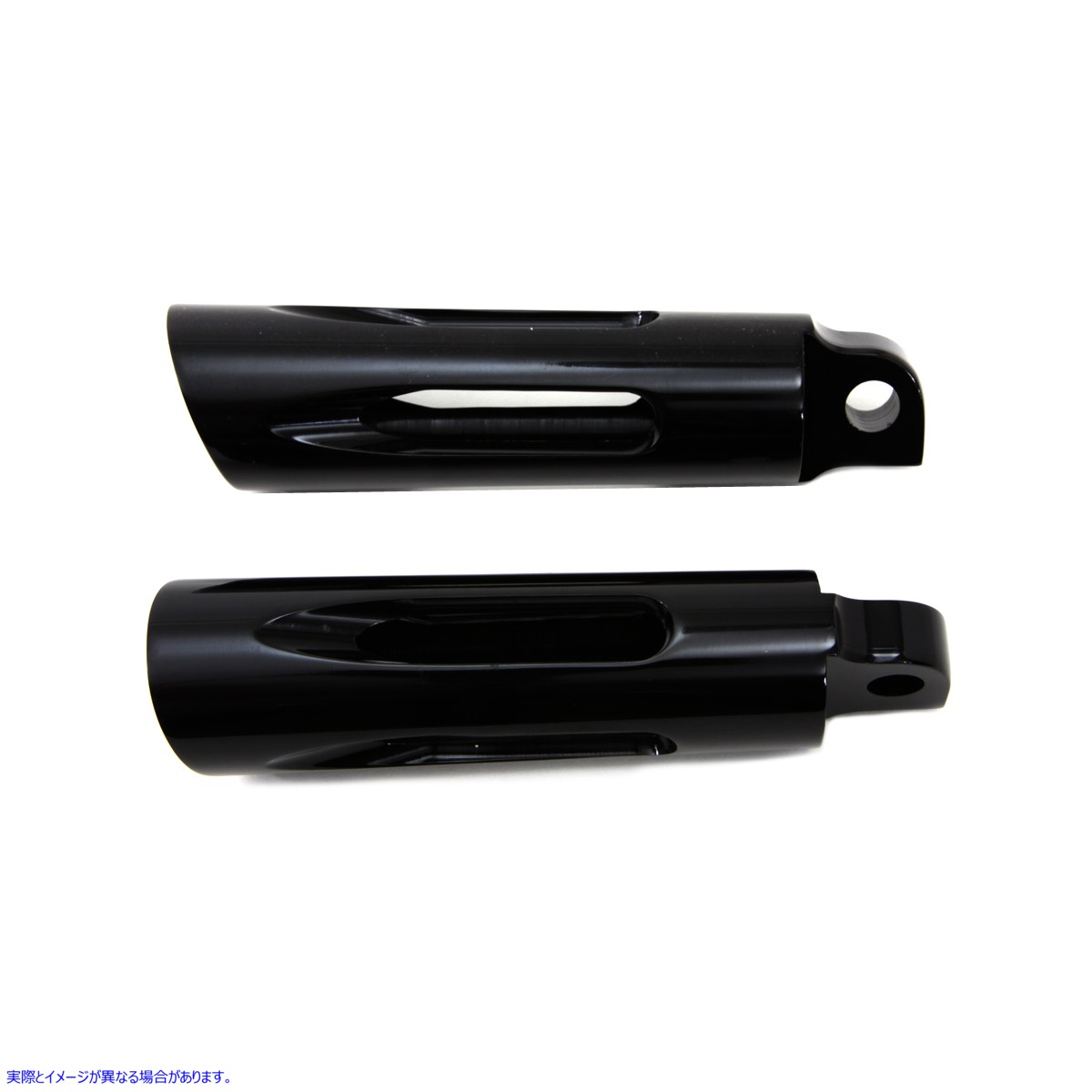 27-1068 ブラック ミルド スタイル スラッシャー フットペグ セット 取寄せ Vツイン Black Milled Style Slasher Footpeg Set (