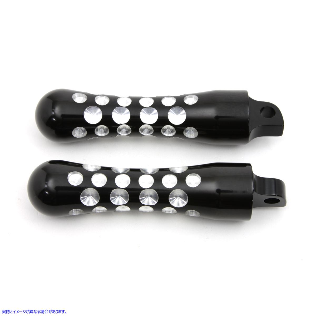 27-1072 ブラック コンター Agostinni フットペグ セット 取寄せ Vツイン Black Contour Agostinni Footpeg Set (検索用／