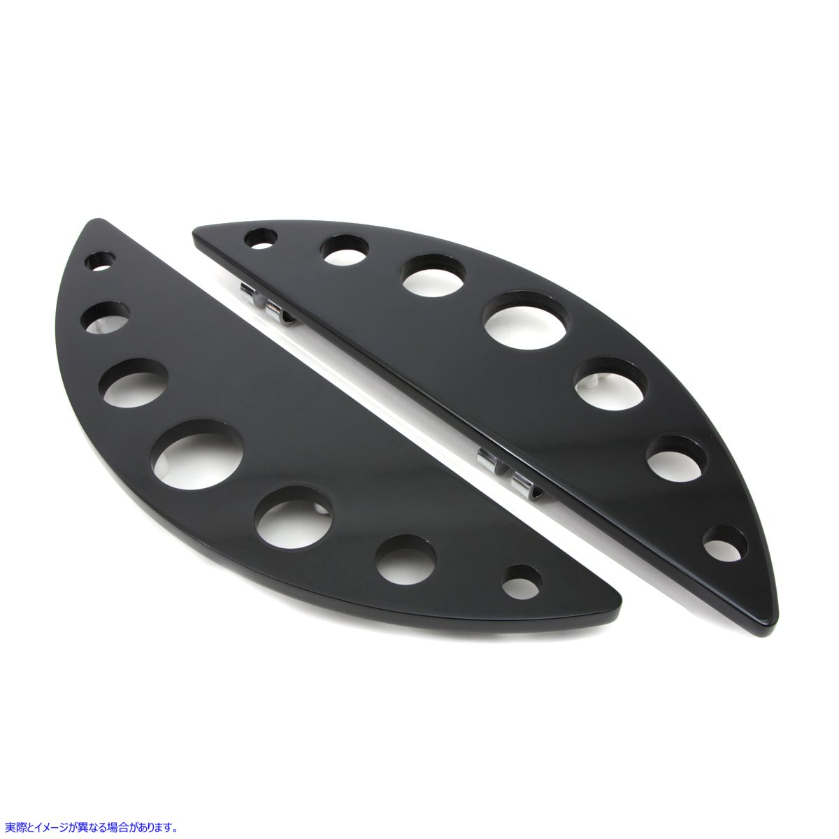 27-1078 ドライバー ブラック ハーフムーン フットボード セット (穴付き) 取寄せ Vツイン Driver Black Half Moon Footboard Se