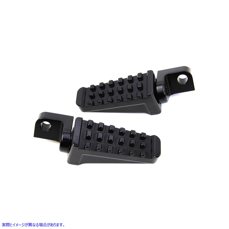 27-1084 ブラック レーサー スタイル フットペグ セット 取寄せ Vツイン Black Racer Style Footpeg Set (検索用／