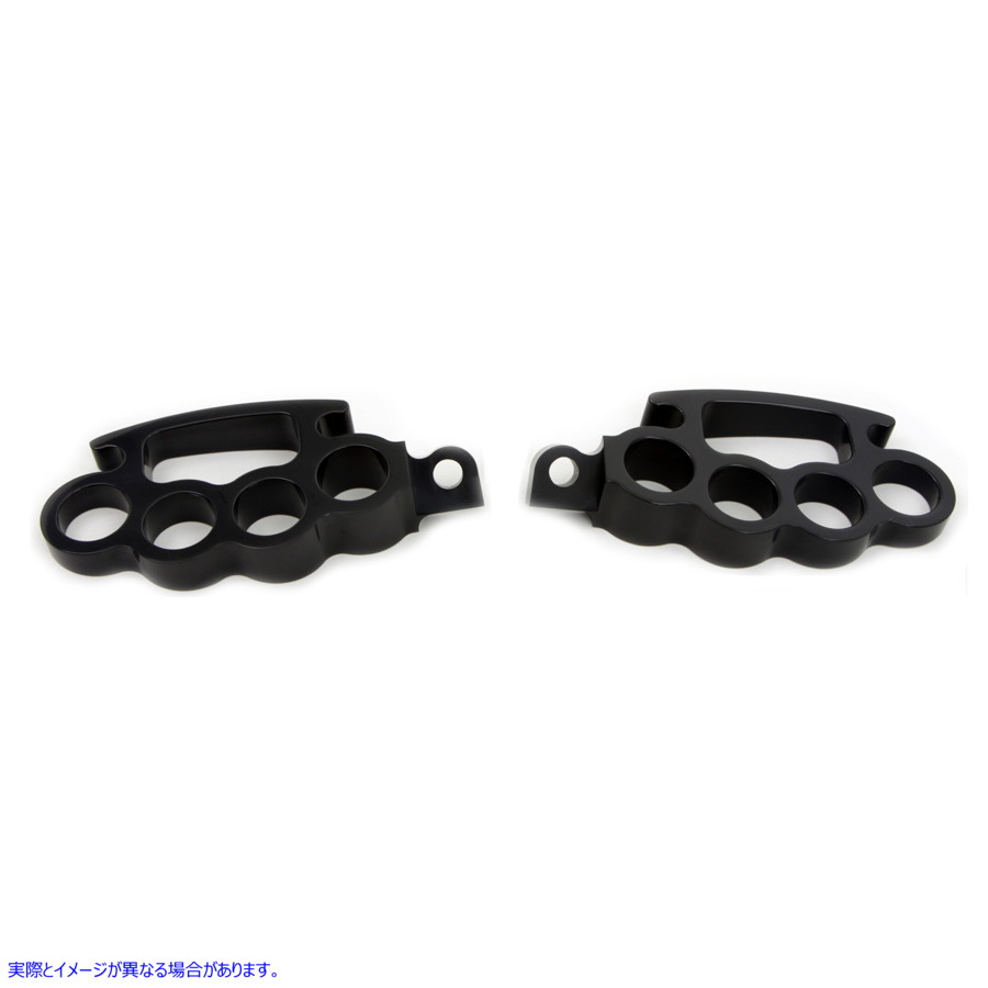 27-1208 ブラックナックルステップセット 取寄せ Vツイン Black Knuckle Footpeg Set (検索用／