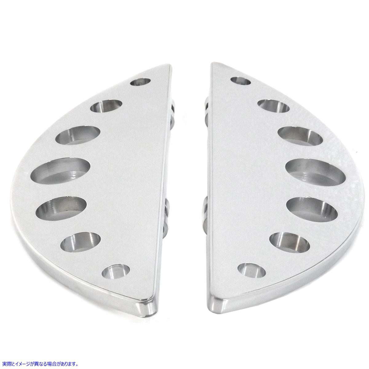 27-1209 ドライバー クローム ハーフムーン フットボード セット 取寄せ Vツイン Driver Chrome Half Moon Footboard Set (検索