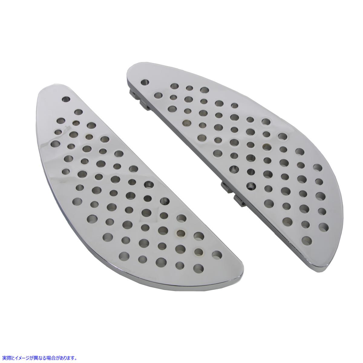 27-1237 ドライバー クローム ハーフムーン フットボード セット 取寄せ Vツイン Driver Chrome Half Moon Footboard Set (検索
