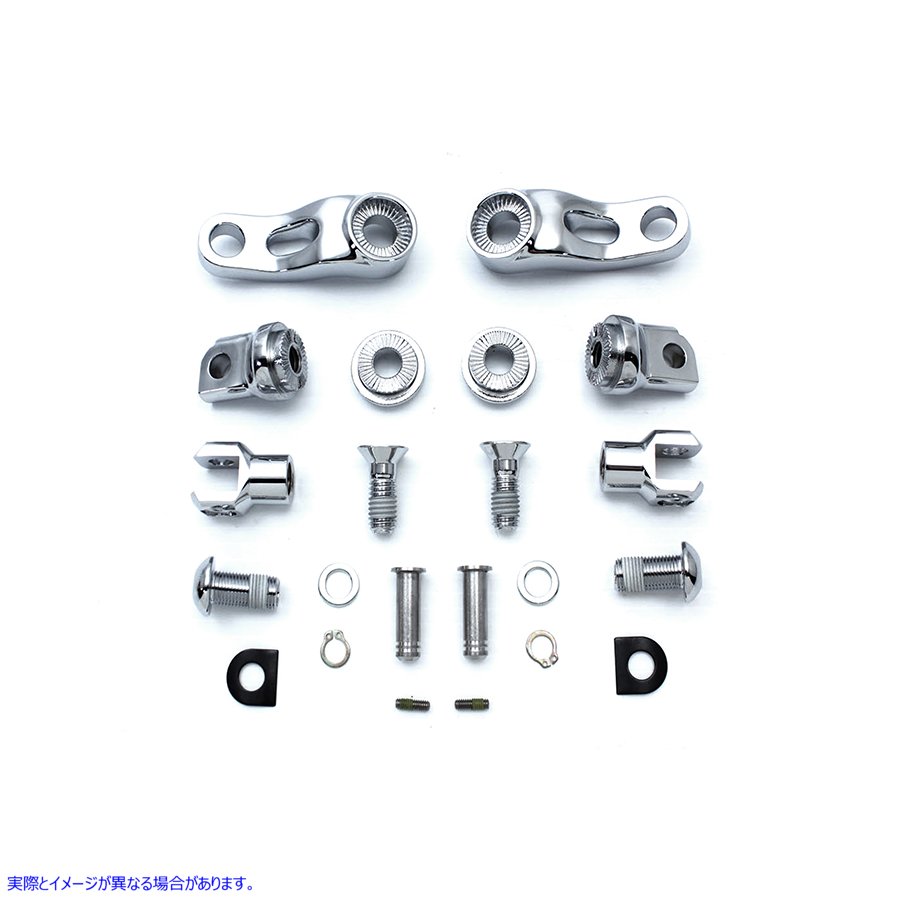 27-1523 調整可能なパッセンジャーフットペグマウントキット クローム 取寄せ Vツイン Adjustable Passenger Footpeg Mount Kit