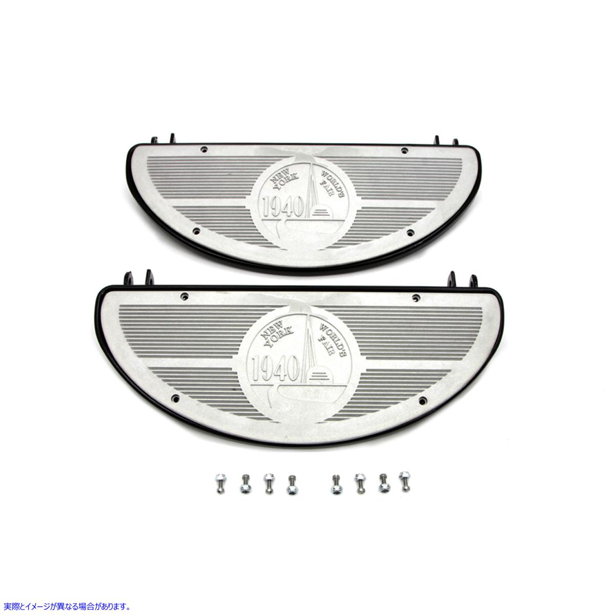 27-1542 ブラック レプリカ ドライバー ハーフムーン フットボード セット 取寄せ Vツイン Half Moon Footboard Set Black (検索