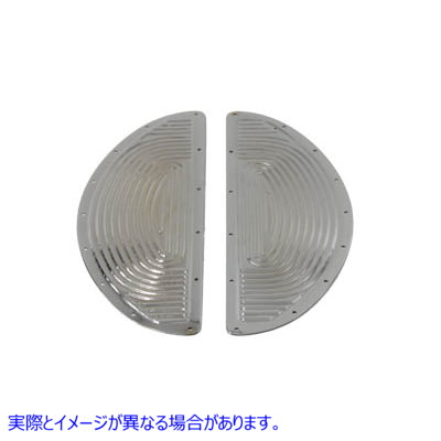 27-1562 クロームハーフムーンフットボードマットセット 取寄せ Vツイン Chrome Half Moon Footboard Mat Set (検索用／