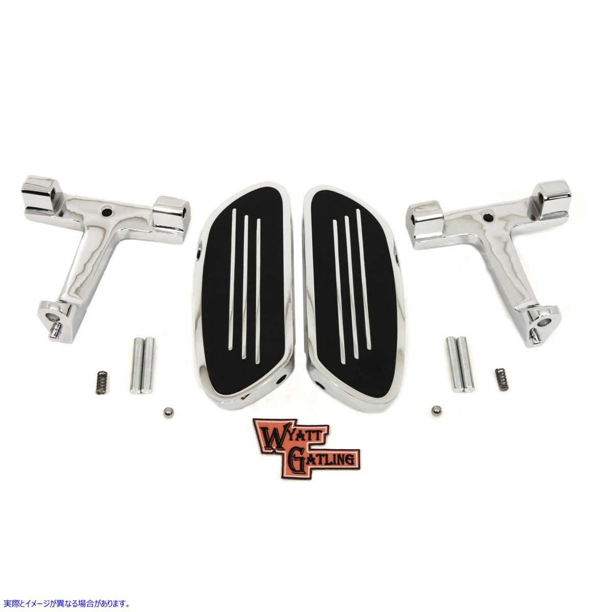 27-1739 ワイアット ガトリング クローム パッセンジャー フットボード キット 取寄せ Vツイン Wyatt Gatling Chrome Passenger