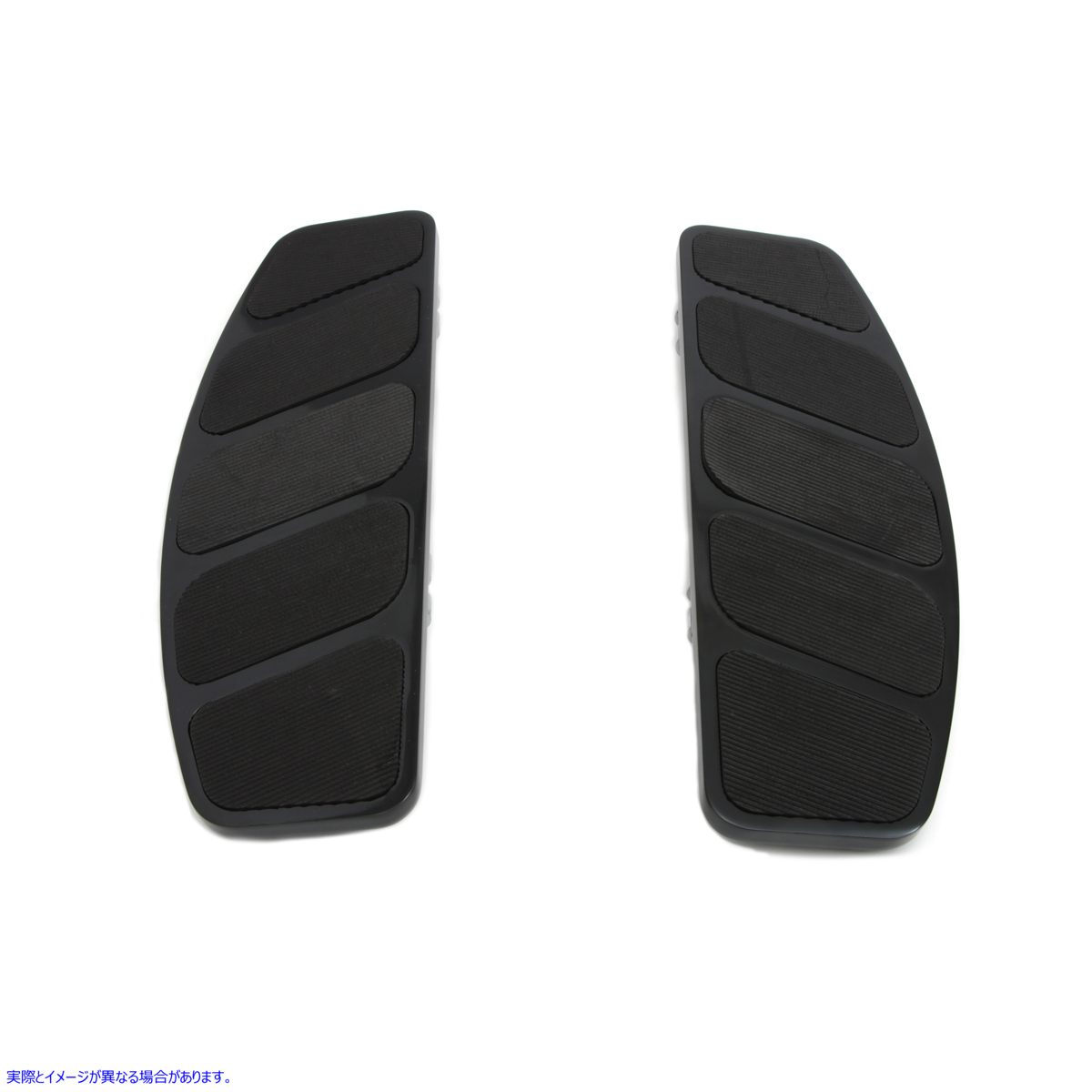 27-1756 ブラックの長方形フットボードセット 取寄せ Vツイン Black Rectangular Footboard Set (検索用／