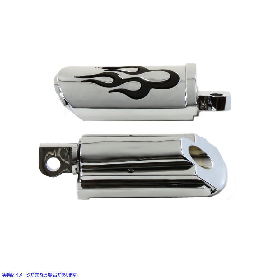 27-3547 フレーム スタイル アジャスタブル フットペグ セット クローム 取寄せ Vツイン Flame Style Adjustable Footpeg Set Ch